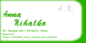 anna mihalko business card